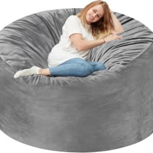 3FT/4FT/5'FT/Jumbo(with Filler) bean bag Lazy sofa beanbag Chair Ship Free High-Rebound Memory Foam Furniture Flannel Cover Removable
